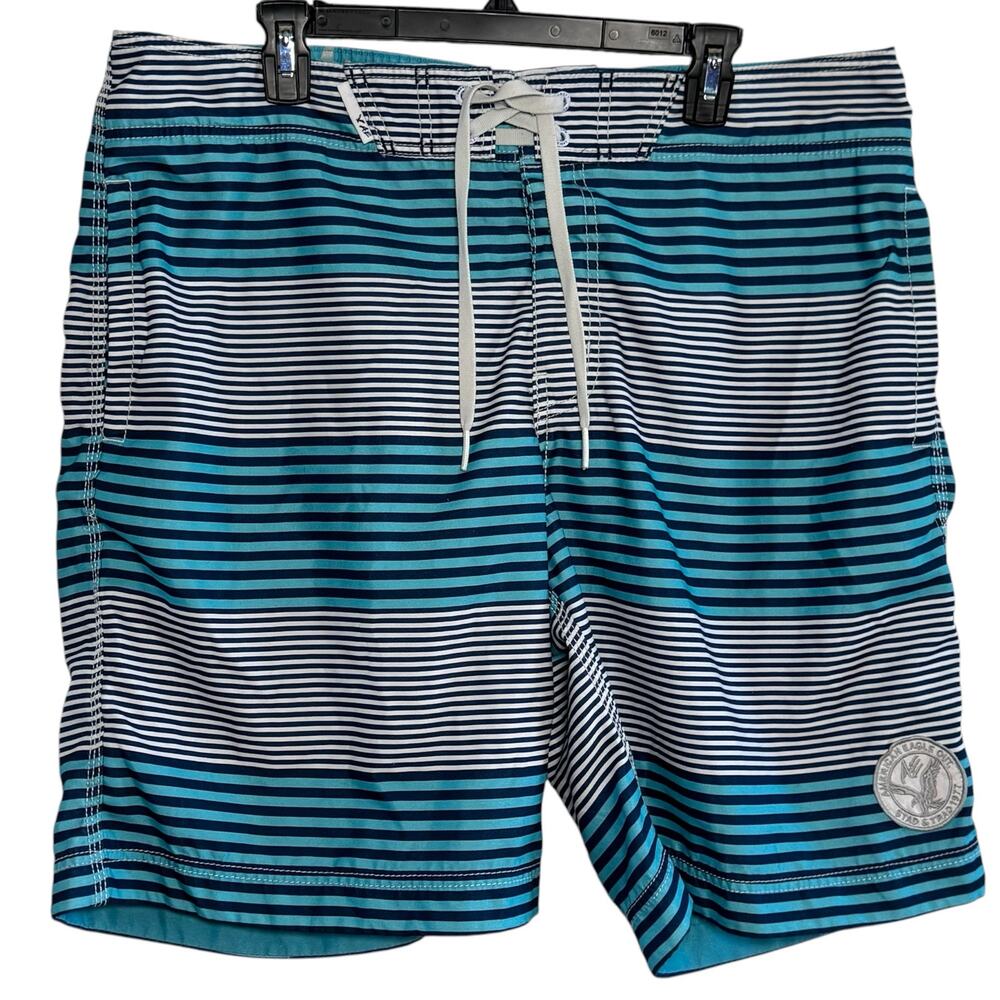 American Eagle Outfitters Size XL Striped y2k Style Board Shorts Swim Trunks